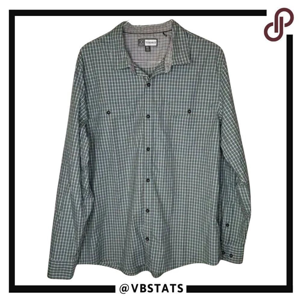 Toad & Company XL Blue / Gray / White Plaid‎ Insect Shield LS Performance Shirt